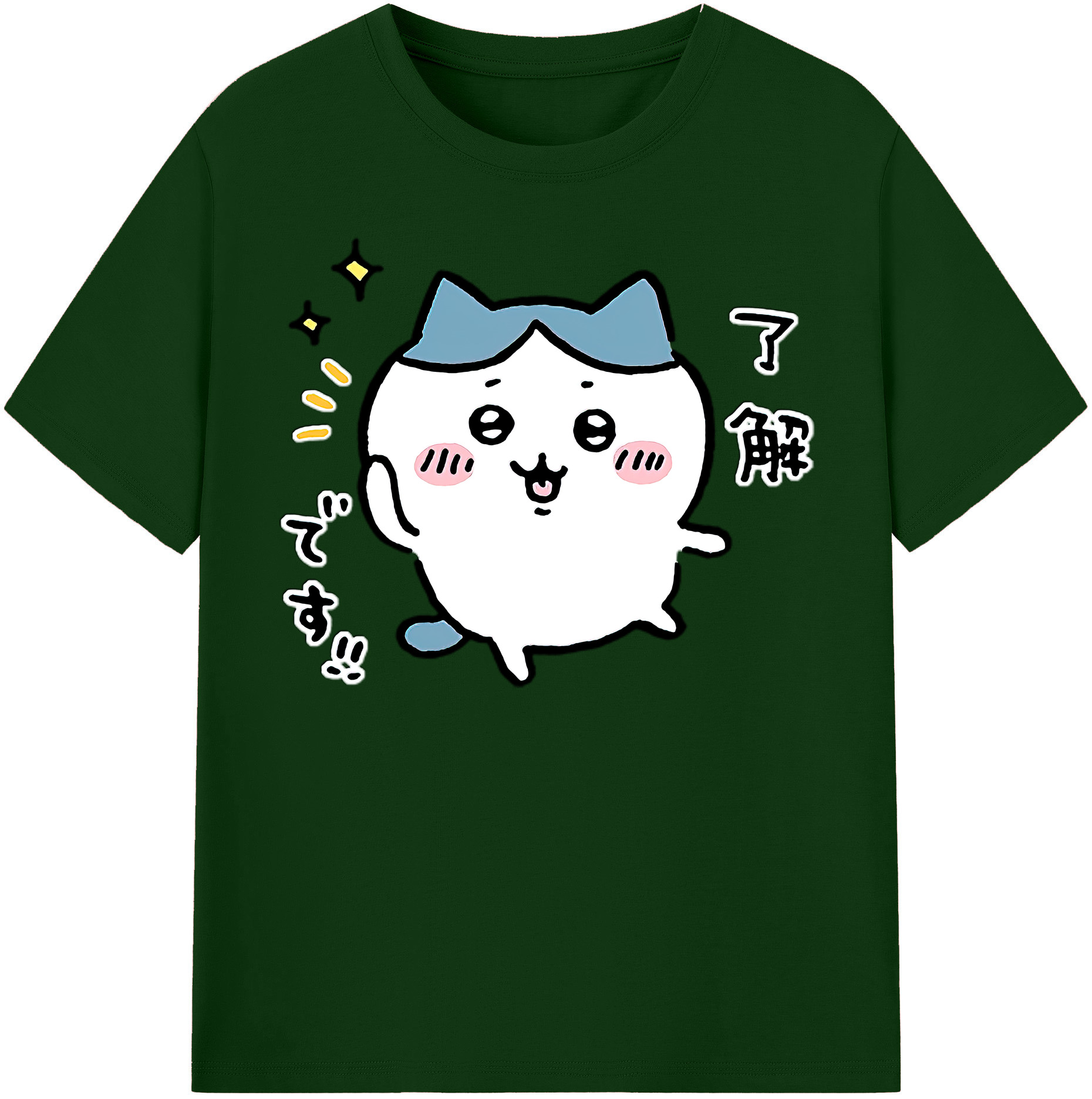 （画像用） ちいかわ ハチワレ Chii-kawa hachiware 綿100％半袖Tシャツ（フロントプリント）